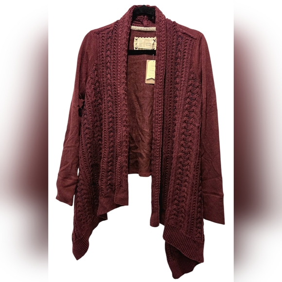 Anthropologie Sweaters - NWT Anthropologie open-front cable-knit waterfall cardigan Size XS